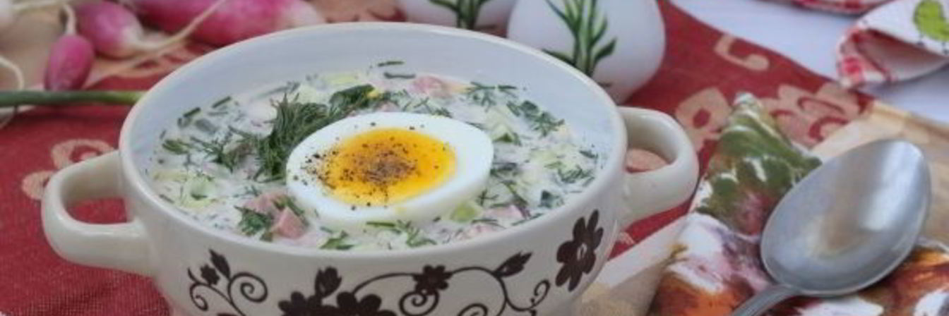 Окрошка на сыворотке и сметане