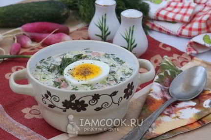 Окрошка на сыворотке и сметане