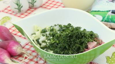 окрошка на сыворотке и сметане