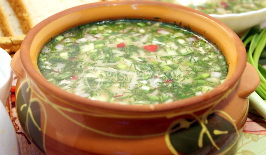 Рецепт окрошки овощной весенней