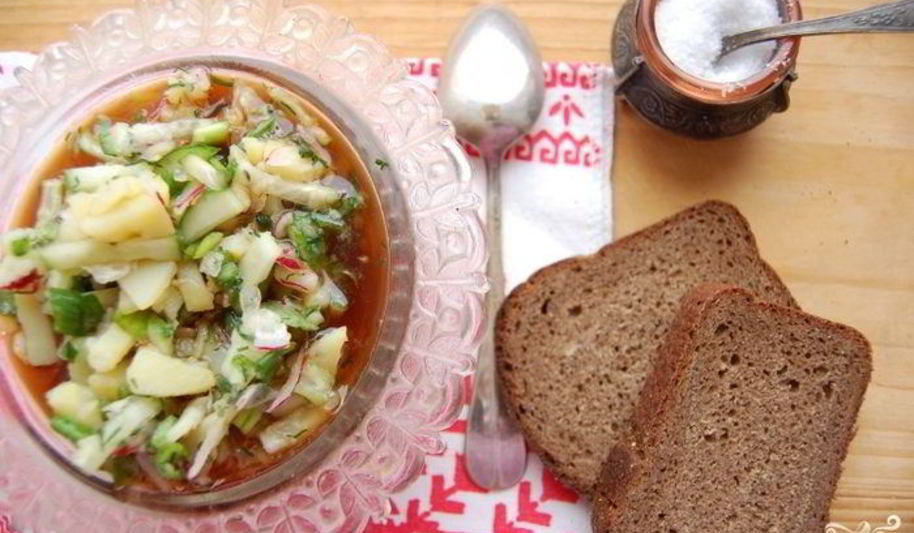 Рецепт окрошки постной