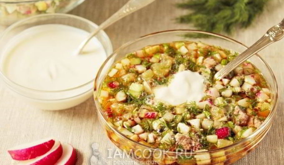 Рецепт окрошки с говядиной