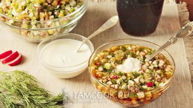 окрошка с говядиной