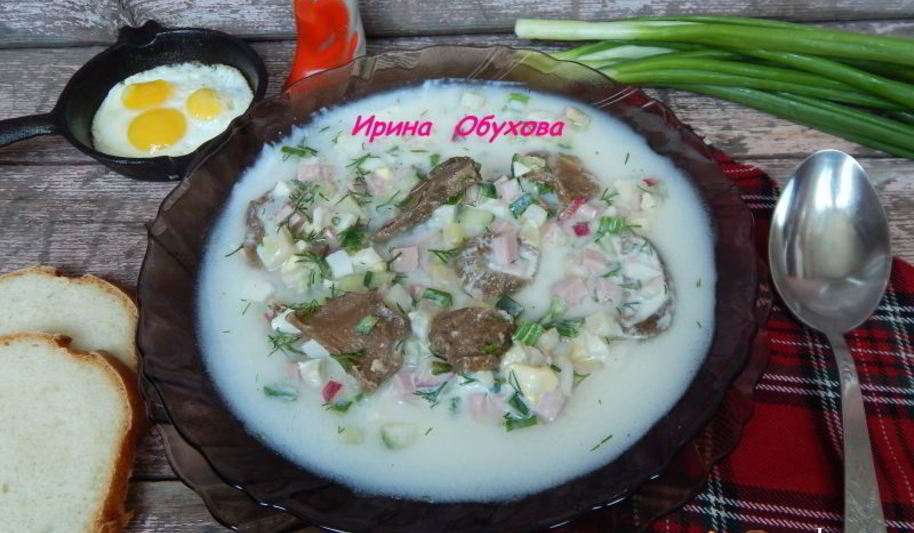 Рецепт окрошки с грибами