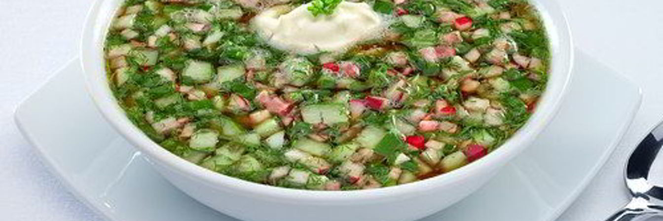 Окрошка с колбасой на квасе классическая