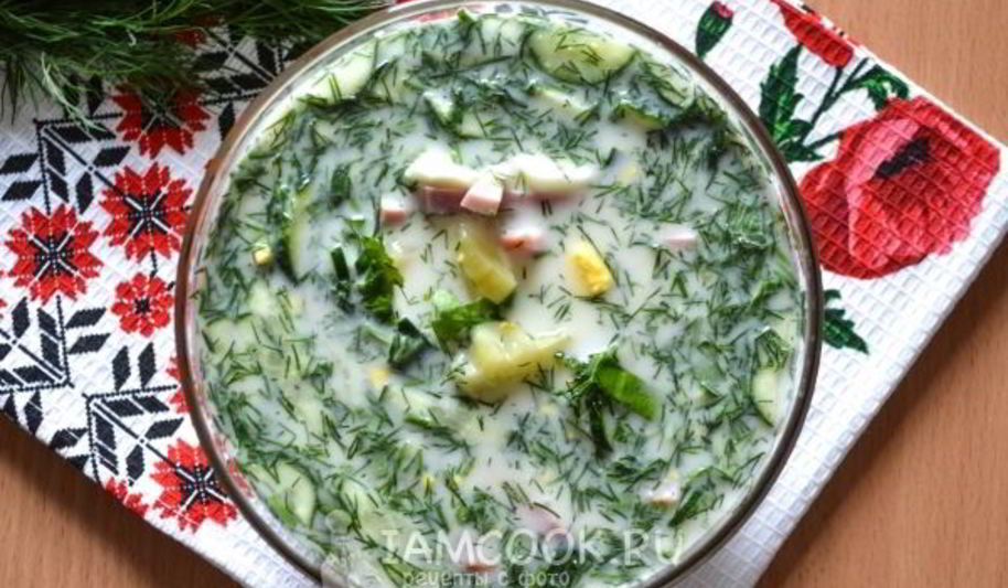 Рецепт окрошки с колбасой на квасе