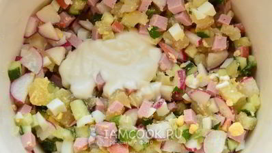 окрошка с колбасой на уксусе