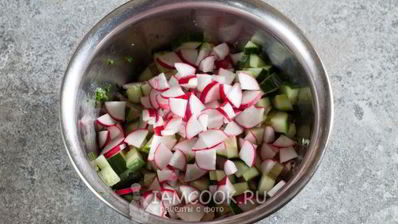 окрошка с копченой курицей