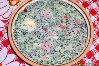 Окрошка с курицей на простокваше