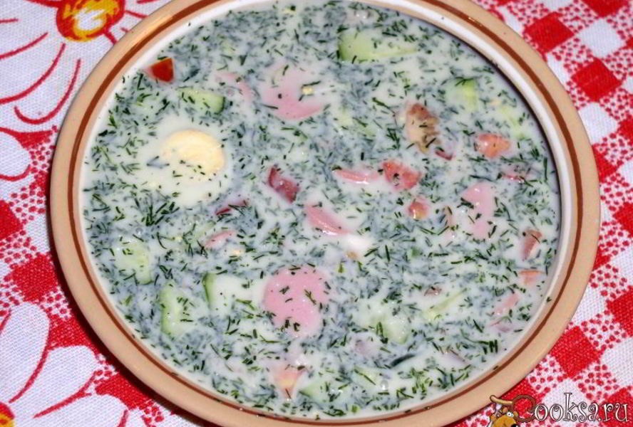 Окрошка с курицей на простокваше