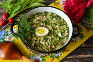 Окрошка с редиской на квасе