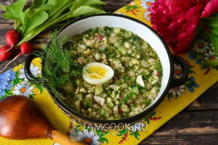 Окрошка с редиской на квасе