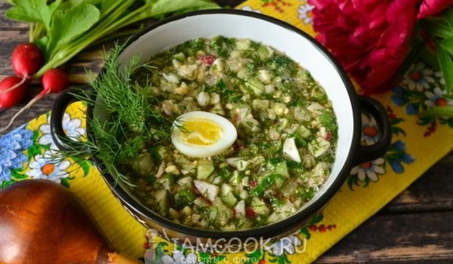 Рецепт окрошки с редиской на квасе