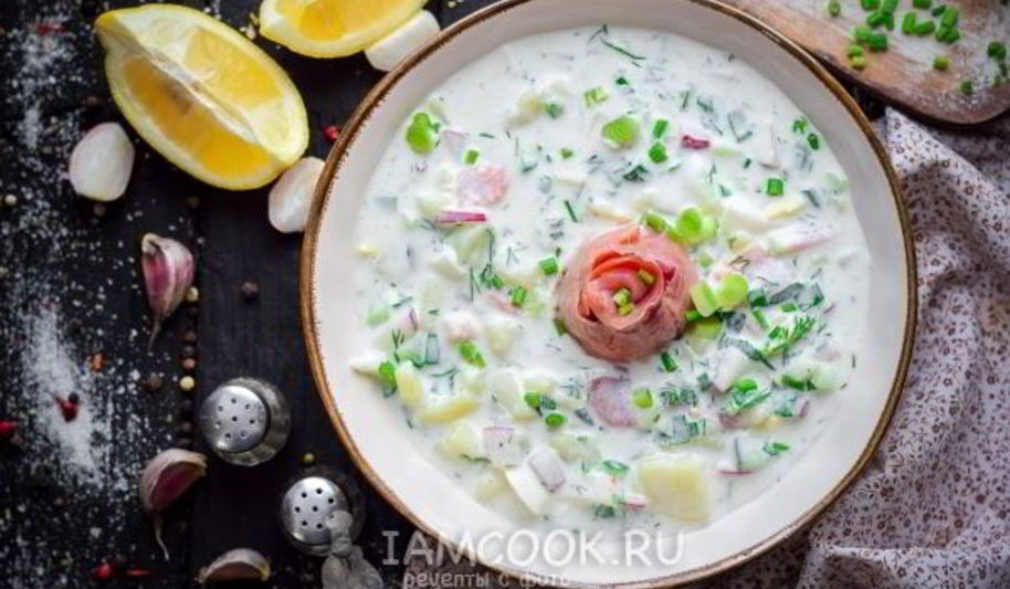 Рецепт окрошки с рыбой