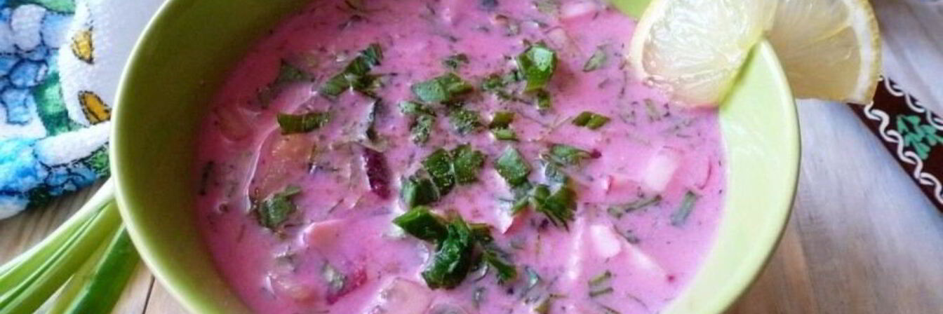 Окрошка со свеклой и мацони