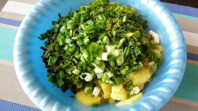 окрошка со свеклой и мацони