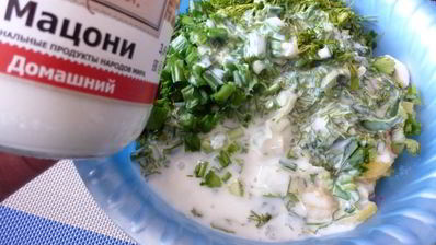 окрошка со свеклой и мацони