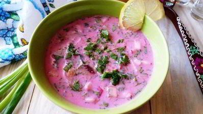 окрошка со свеклой и мацони
