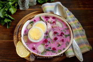 Окрошка со свеклой на кефире