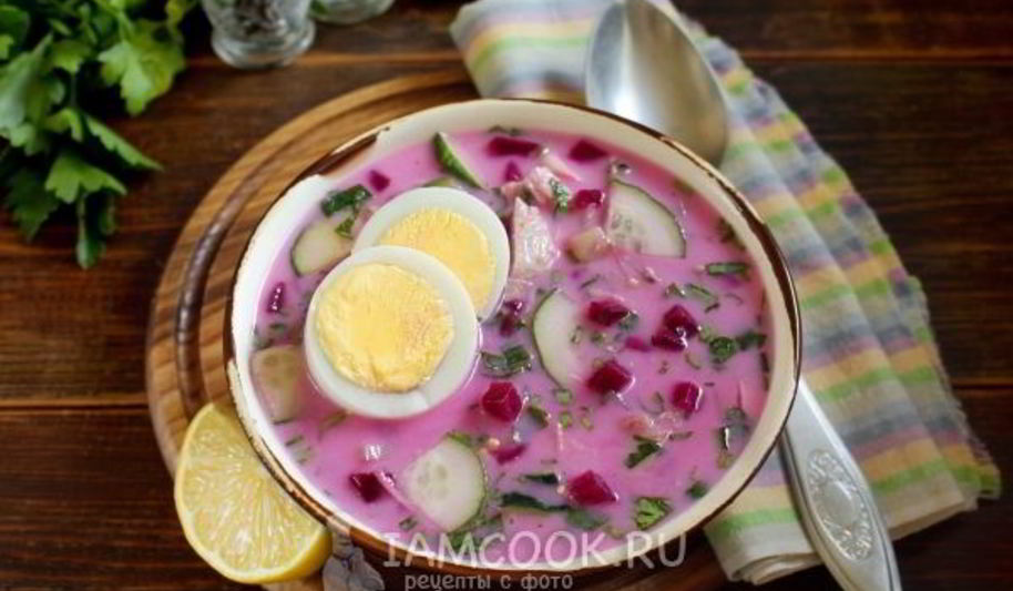 Рецепт окрошки со свеклой на кефире