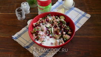 окрошка со свеклой на кефире