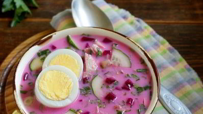 окрошка со свеклой на кефире