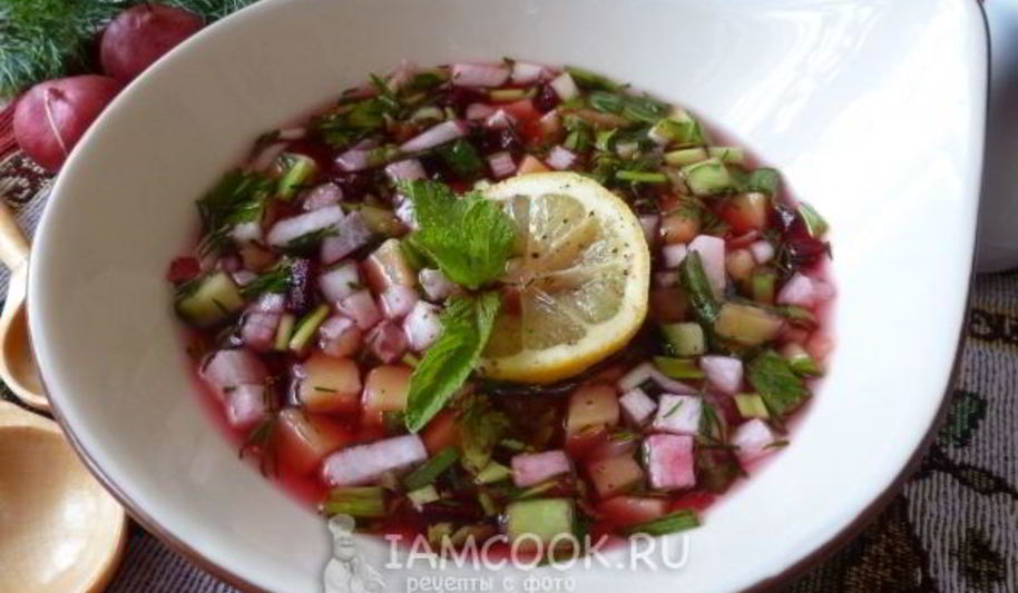 Рецепт постной окрошки на квасе