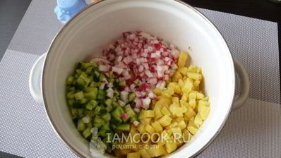 постная окрошка на квасе