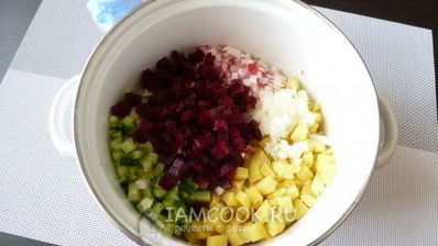 постная окрошка на квасе