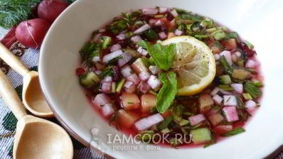 постная окрошка на квасе