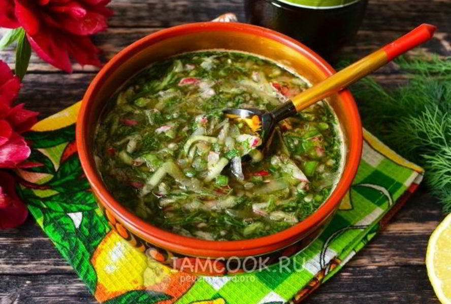 Вегетарианская окрошка на квасе