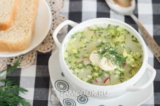 Вегетарианская окрошка на сыворотке