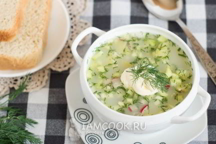 Вегетарианская окрошка на сыворотке