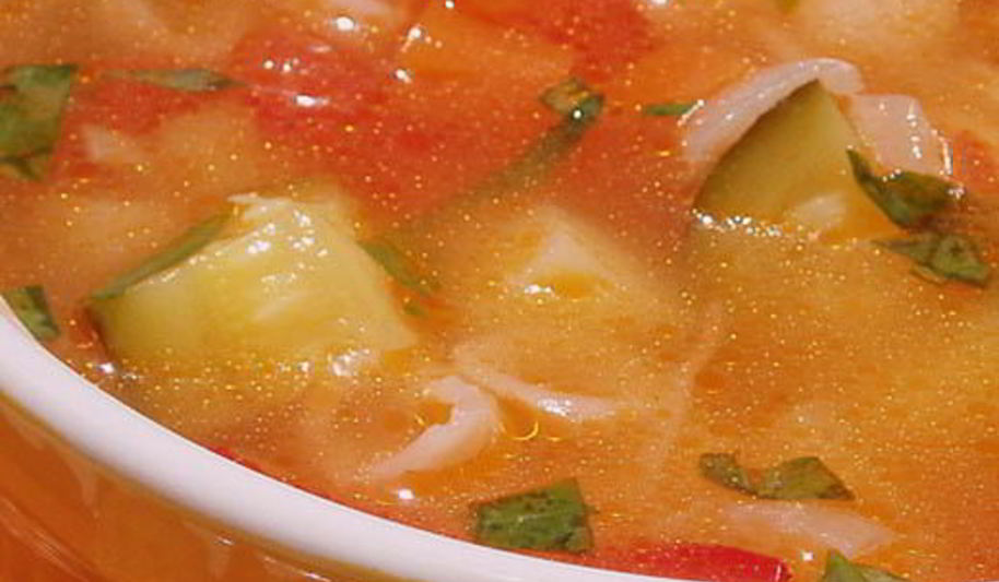 Рецепт деревенского овощной суп с ракушками