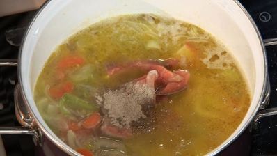 крем-суп из горбуши с овощами