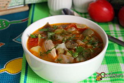 Куриный суп с осенними овощами