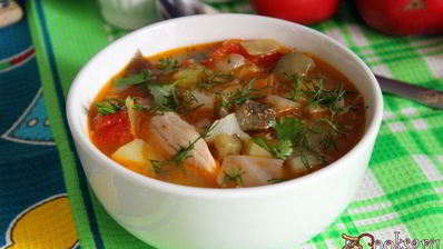 куриный суп с осенними овощами