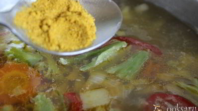 куриный суп с овощами и фарфалле