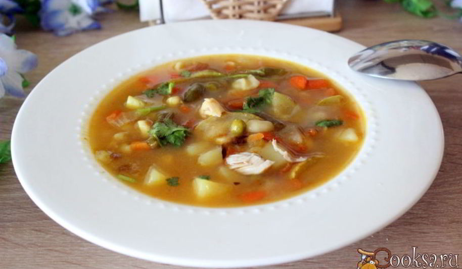 Рецепт куриного супа с овощами и мелкой пастой