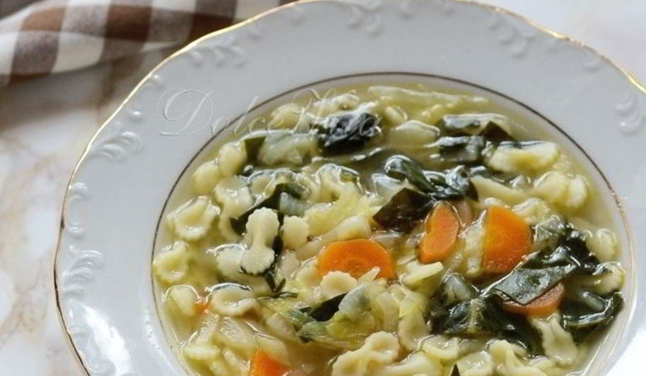 Рецепт легкого овощной суп с пастой