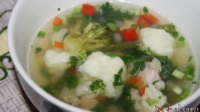 легкий суп с индейкой и овощами