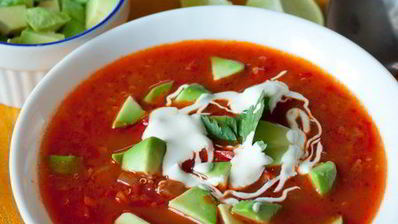 острый овощной суп с киноа