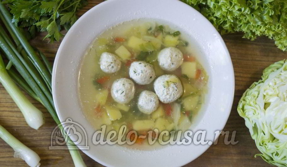 Рецепт овощного супа с фрикадельками