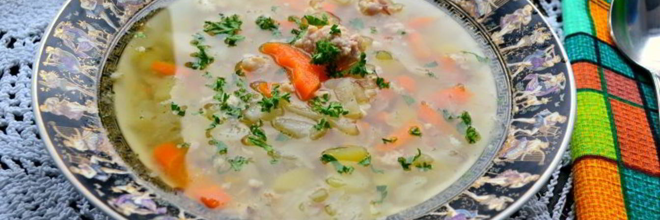 Овощной суп с гречкой и куриным фаршем
