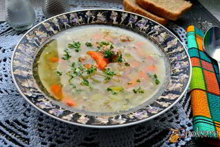 Овощной суп с гречкой и куриным фаршем