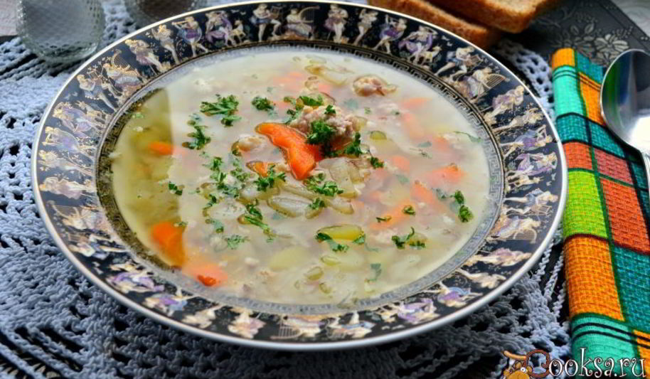 Рецепт овощного супа с гречкой и куриным фаршем