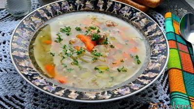 овощной суп с гречкой и куриным фаршем