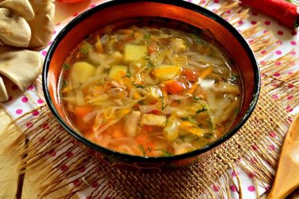 Овощной суп с грибами