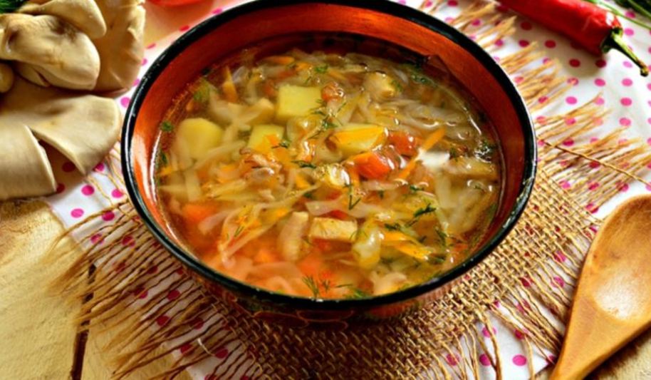 Рецепт овощного супа с грибами