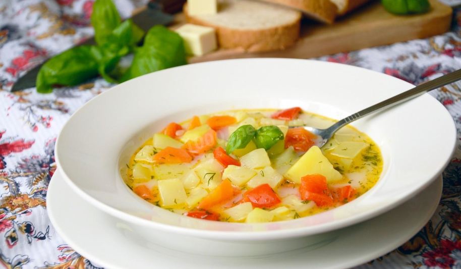 Рецепт овощного супа с кабачками и плавленым сыром